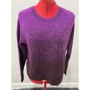Purple‎ Ombre Sweater Pullover Knit Crew Neck Long Sleeve Casual